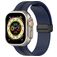 Mobigear Stripe Mag Silikon Apple Watch Armband Magnetverschluss - 49/46/45/44 mm - Schwarz / Dunkelblau