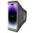 Mobiparts Comfort Fit Handyhalterung Joggen iPhone 14 Pro Sporthülle Neopren Sportarmband - Schwarz