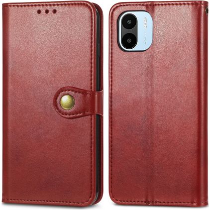 Mobigear Snap Button Xiaomi Redmi A1 4G Hülle Klapphülle Geldbörse - Rot