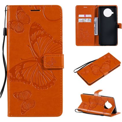 Mobigear Butterfly Xiaomi Mi 10T Lite Klapphülle Portemonnaie - Orange