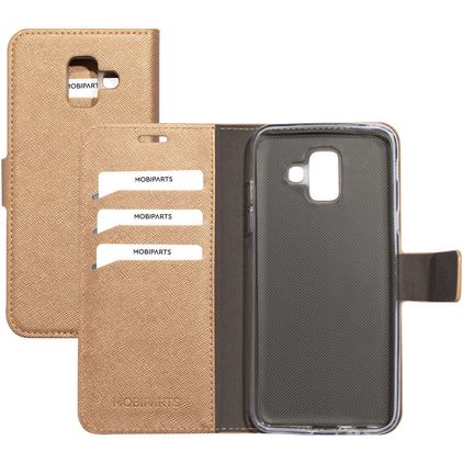 Mobiparts Saffiano Wallet Samsung Galaxy A6 (2018) Klapphülle Portemonnaie - Copper