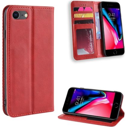 Mobigear Sensation iPhone SE (2020) Hülle Klapphülle Geldbörse - Rot
