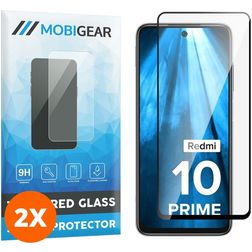 Mobigear Premium Xiaomi Redmi 10 4G Panzerglas Displayschutz - Hüllenfreundlich - Schwarz (2er Pack)