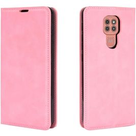 Mobigear Retro Slim Motorola Moto G9 Play Hülle Klapphülle Geldbörse - Pink