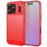 Mobigear Brushed Slim iPhone 18 Pro Hülle Flexibles TPU Backcover - Rot
