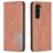 Mobigear Rhombus Slim Samsung Galaxy S24 Plus Hülle Klapphülle - Braun