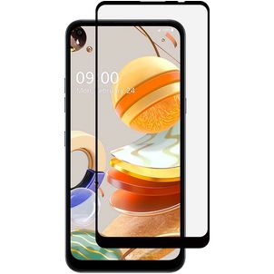 Mobigear Premium LG K61 Panzerglas Gehärtetes Glas Displayschutz - Hüllenfreundlich - Schwarz