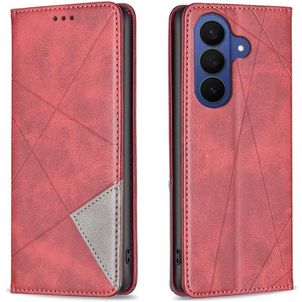 Mobigear Rhombus Slim Samsung Galaxy A27 Hülle Klapphülle - Rot