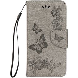 Mobigear Butterfly iPhone XS Klapphülle Portemonnaie - Grau