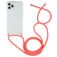 Mobigear Lanyard iPhone 12 Pro Max Flexibles TPU Handykette - Transparent / Rot