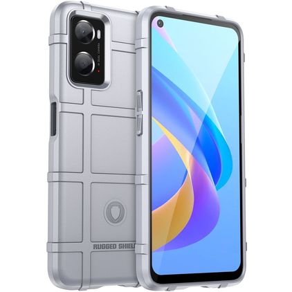 Mobigear Rugged Shield Realme 9i Hülle Flexibles TPU Backcover Stoßfest - Grau