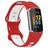 Mobigear Sport Dual Silikon Fitbit Charge 5 Armband Pin-and-Tuck-Verschluss - Weiß / Rot