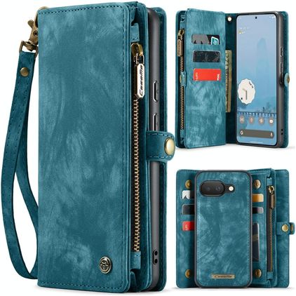 CaseMe 008 Google Pixel 9a Hülle Abnehmbare 2in1 Klapphülle Geldbörse - Blau