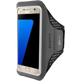Mobiparts Comfort Fit Handyhalterung Joggen Samsung Galaxy S7 Sporthülle Neopren Sportarmband - Schwarz
