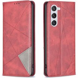 Mobigear Rhombus Slim Samsung Galaxy S25 Hülle Klapphülle - Rot
