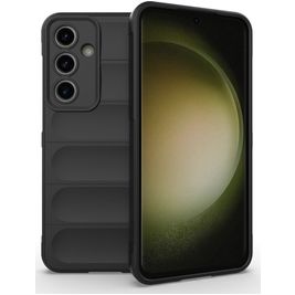 Mobigear Bumpy Samsung Galaxy S24 FE Hülle Flexibles TPU Backcover - Schwarz