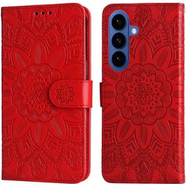 Mobigear Sunflower Samsung Galaxy S26 Plus Hülle Klapphülle Geldbörse - Rot