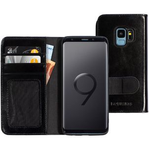 Mobiparts Excellent Wallet 2.0 Samsung Galaxy S9 Echtleder Klapphülle Portemonnaie - Jade Black