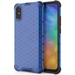 Mobigear Honeycomb Xiaomi Redmi 9A Hülle Hardcase Backcover Stoßfest - Blau