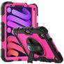 Mobigear SureGrip Xtreme iPad Mini 6 (2021) Hülle Kunststoff,Silikon Backcover + Stifthalter + Schulterträger + Ständer - Schwarz / Pink