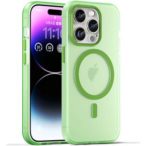 Mobigear Shockproof iPhone 16 Pro Max MagSafe Hülle Flexibles TPU Backcover - Grün