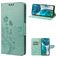 Mobigear Flowers Motorola Moto G82 Hülle Klapphülle Geldbörse - Grün