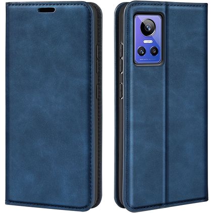Mobigear Retro Slim Realme GT Neo 3 Hülle Klapphülle Geldbörse - Blau