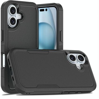 Mobigear Heavy Armor iPhone 16 Hülle Hardcase Backcover Stoßfest - Schwarz