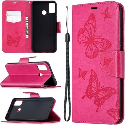 Mobigear Butterfly HONOR 9X Lite Hülle Klapphülle Geldbörse - Pink