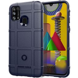 Mobigear Rugged Shield Xiaomi Redmi 9C Hülle Flexibles TPU Backcover Stoßfest - Blau