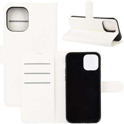 Mobigear Classic iPhone 12 Pro Hülle Klapphülle Geldbörse - Weiß
