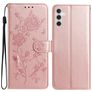 Mobigear Flowers Samsung Galaxy A17 Hülle Klapphülle Geldbörse - Roségold