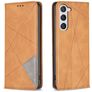 Mobigear Rhombus Slim Samsung Galaxy S25 Hülle Klapphülle - Cognac