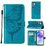 Mobigear Butterfly Samsung Galaxy A55 Hülle Klapphülle Geldbörse - Blau