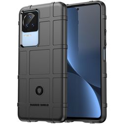 Mobigear Rugged Shield POCO F4 Hülle Flexibles TPU Backcover Stoßfest - Schwarz
