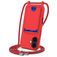 Mobigear Lanyard Card iPhone 17 Silikon Handykette mit Kartenhalter - Rot