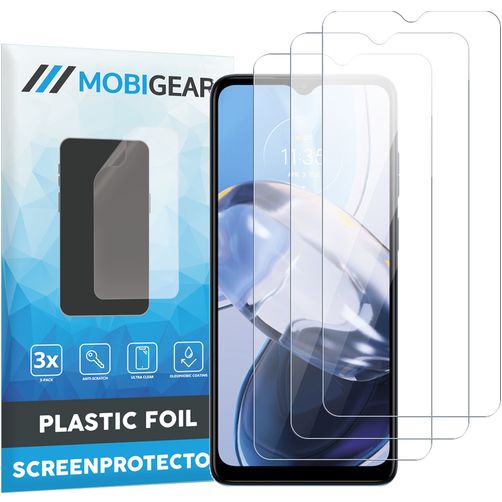 Mobigear Motorola Moto E22 Displayschutz Schutzfolie - Hüllenfreundlich (3er Pack)