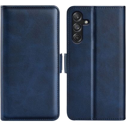 Mobigear Slim Magnet Samsung Galaxy M55 Hülle Klapphülle Geldbörse - Dunkelblau