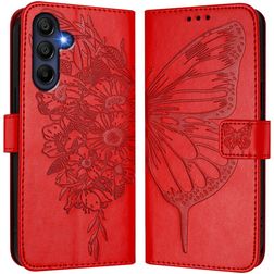Mobigear Flowers Samsung Galaxy A17 Hülle Klapphülle Geldbörse - Rot
