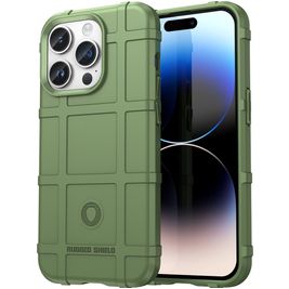 Mobigear Rugged Shield iPhone 15 Pro Max Hülle Flexibles TPU Backcover Stoßfest - Grün