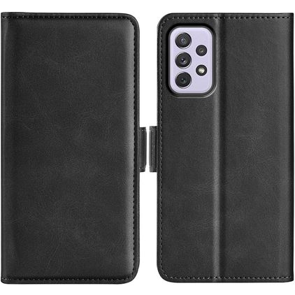 Mobigear Slim Magnet Samsung Galaxy A73 Hülle Klapphülle Geldbörse - Schwarz