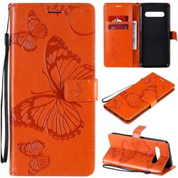 Mobigear Butterfly LG V60 ThinQ Hülle Klapphülle Geldbörse - Orange