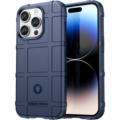 Mobigear Rugged Shield iPhone 15 Pro Hülle Flexibles TPU Backcover Stoßfest - Blau