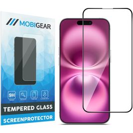 Mobigear Premium iPhone 16 Plus Panzerglas Gehärtetes Glas Displayschutz - Hüllenfreundlich - Schwarz