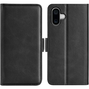 Mobigear Slim Magnet iPhone 16 Hülle Klapphülle Geldbörse - Schwarz