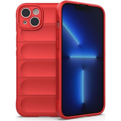 Mobigear Bumpy iPhone 14 Plus Hülle Flexibles TPU Backcover - Rot