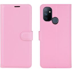Mobigear Classic OnePlus Nord N100 Hülle Klapphülle Geldbörse - Pink