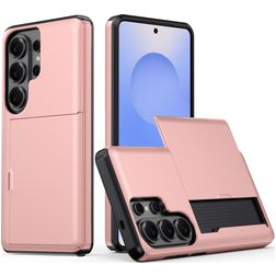 Mobigear Card Samsung Galaxy S26 Ultra Hülle Hardcase Backcover Stoßfest mit Kartenhalter - Roségold