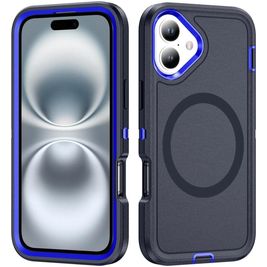 Mobigear Rugged Mag iPhone 16 MagSafe Hülle Hardcase Backcover Stoßfest - Marineblau