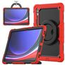 Mobigear RingGuard Samsung Galaxy Tab S10 Ultra Hülle Kunststoff,Silikon Backcover + Stifthalter + Schulterträger + Ständer - Rot
